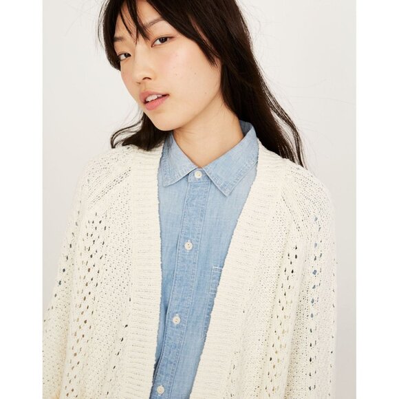 Madewell Cream Sunnyvale Cardigan Sweater Size Medium 41859 - Picture 2 of 11